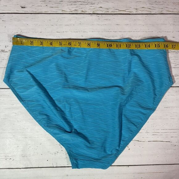 Liquid Assets Bikini Bottom Womens Size 18 Blue Textured Swim Full Coverage NEW - Picture 10 of 10